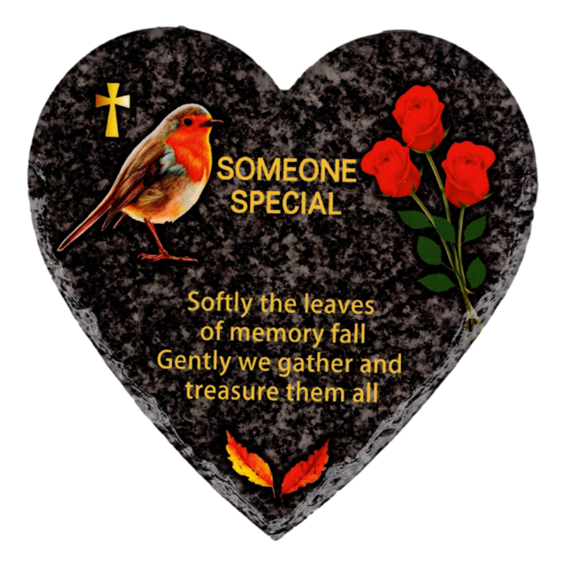 Hooli Mooli - Heart Shape Granite Grave Plaque Someone Special